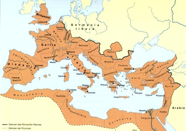 Rom um 116 n.Chr. zur Zeit seiner größten Ausdehnung