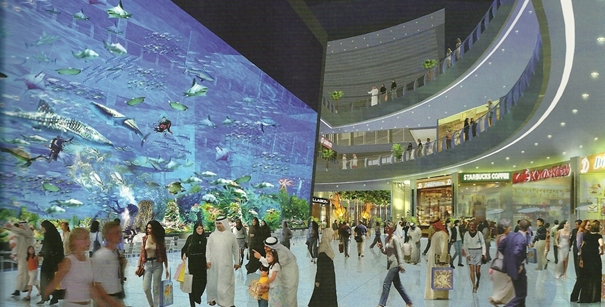 Riesiges Aquarium im Shopping-Zentrum